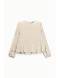 Blouse à col rond avec volant et manches longues, s’il vous plaît 2