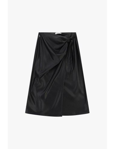 Jupe midi avec nœud latéral et drapé