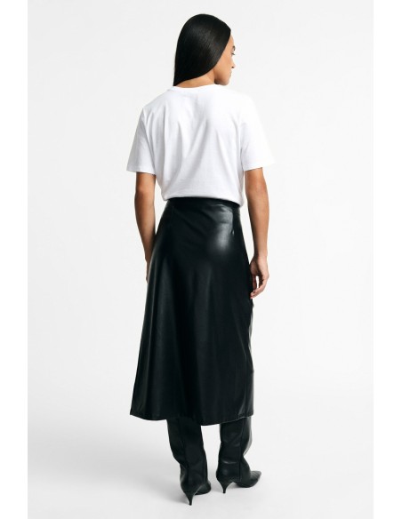 Jupe midi avec nœud latéral et drapé