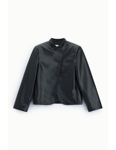Blazer court avec fermeture asymétrique à bouton