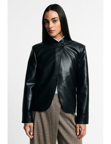 Blazer court avec fermeture asymétrique à bouton