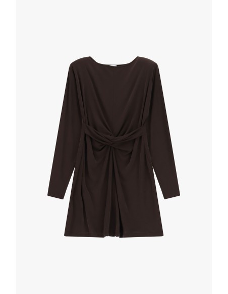 Robe courte avec nœud et manches longues, s’il vous plaît