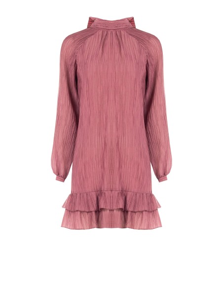 Robe courte ample plissée en lyocell mélangé avec nœud au dos Rinascimento