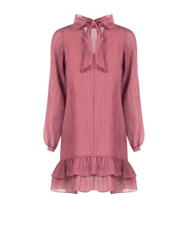 Robe courte ample plissée en lyocell mélangé avec nœud au dos Rinascimento