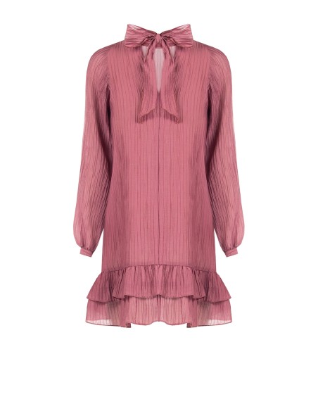 Robe courte ample plissée en lyocell mélangé avec nœud au dos Rinascimento