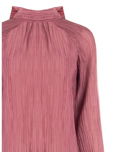 Robe courte ample plissée en lyocell mélangé avec nœud au dos Rinascimento