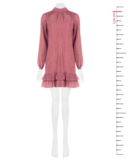 Robe courte ample plissée en lyocell mélangé avec nœud au dos Rinascimento