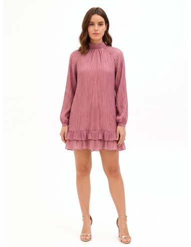 Robe courte ample plissée en lyocell mélangé avec nœud au dos Rinascimento