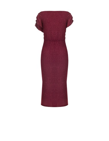 Robe moulante en lurex à effet pailleté avec drapés de style Rinascimento
