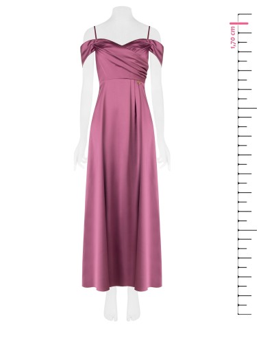 Robe longue en satin structuré à décolleté cœur Rinascimento