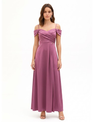 Robe longue en satin structuré à décolleté cœur Rinascimento
