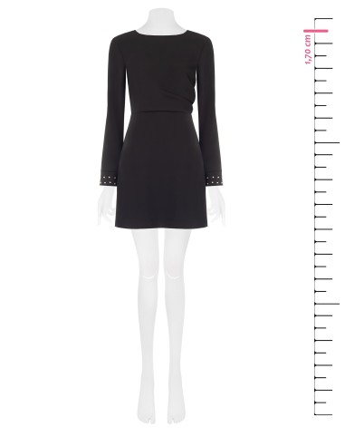 Robe courte en tissu cady avec clous décoratifs aux poignets Rinascimento