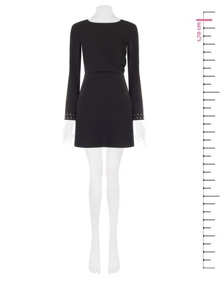 Robe courte en tissu cady avec clous décoratifs aux poignets Rinascimento