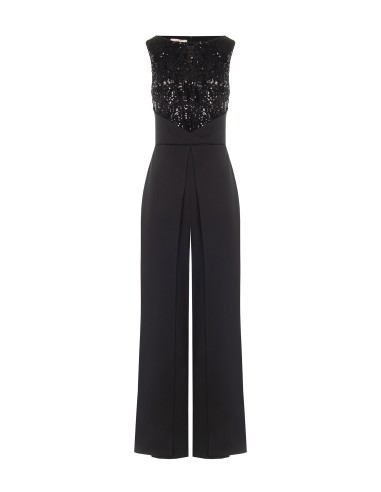 Combinaison palazzo intégrale en crêpe scuba avec bustier à paillettes Rinascimento