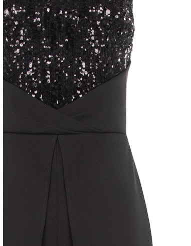 Palazzo-jumpsuit van scuba-crêpe met lijfje met pailletten Rinascimento