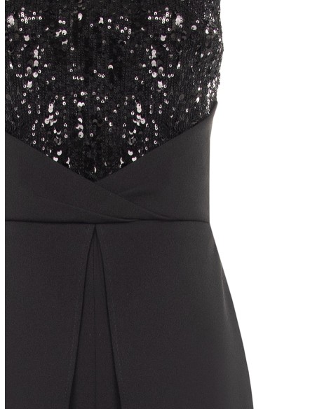 Combinaison palazzo intégrale en crêpe scuba avec bustier à paillettes Rinascimento