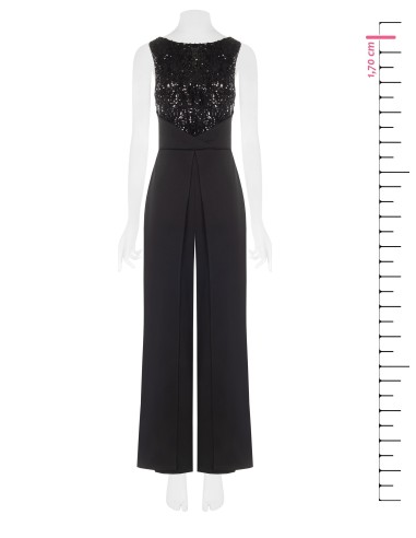 Combinaison palazzo intégrale en crêpe scuba avec bustier à paillettes Rinascimento