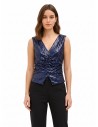 Top recouvert de sequins avec double décolleté en V Rinascimento