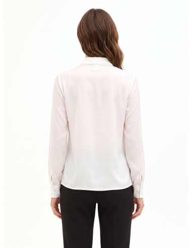 Blouse fluide en satin et georgette avec cravate Rinascimento