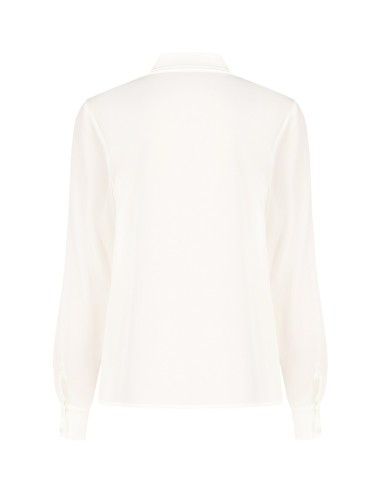 Blouse fluide en satin et georgette avec cravate Rinascimento