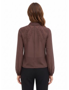 Blouse cintrée en georgette avec volants et boutons dissimulés Rinascimento 2