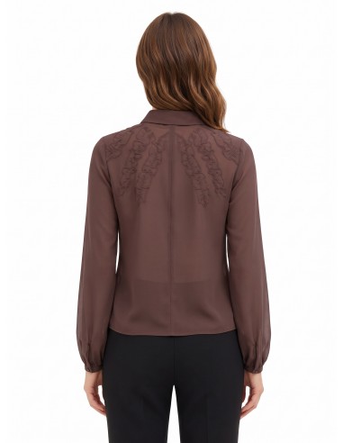 Blouse cintrée en georgette avec volants et boutons dissimulés Rinascimento