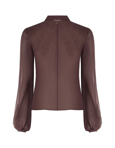 Blouse cintrée en georgette avec volants et boutons dissimulés Rinascimento