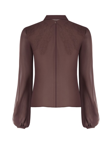 Blouse cintrée en georgette avec volants et boutons dissimulés Rinascimento