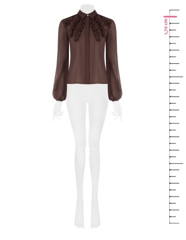 Blouse cintrée en georgette avec volants et boutons dissimulés Rinascimento