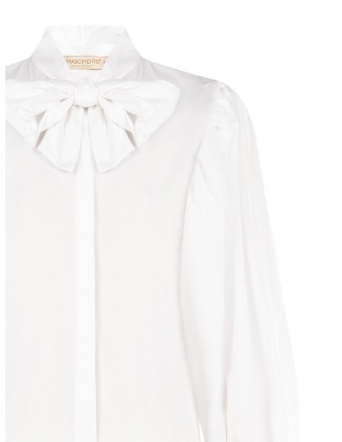 Katoenen blouse met maxi-strik en verborgen knopen Rinascimento