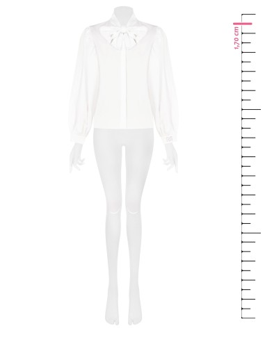 Katoenen blouse met maxi-strik en verborgen knopen Rinascimento