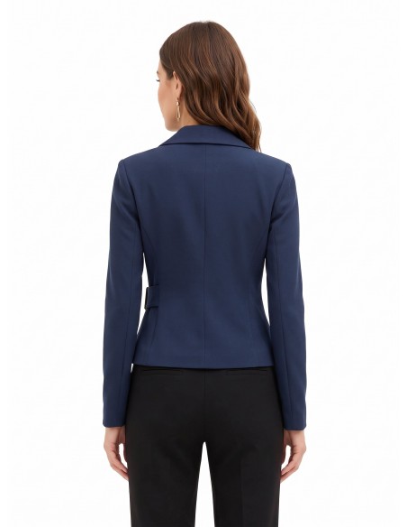 Veste blazer courte cintrée en polyviscose avec fermeture à crochet Rinascimento
