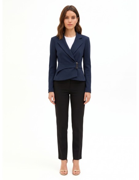 Veste blazer courte cintrée en polyviscose avec fermeture à crochet Rinascimento
