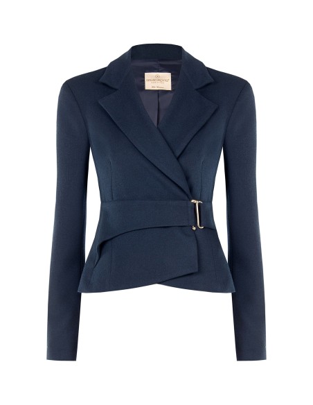 Veste blazer courte cintrée en polyviscose avec fermeture à crochet Rinascimento