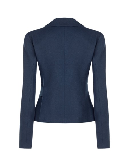Veste blazer courte cintrée en polyviscose avec fermeture à crochet Rinascimento