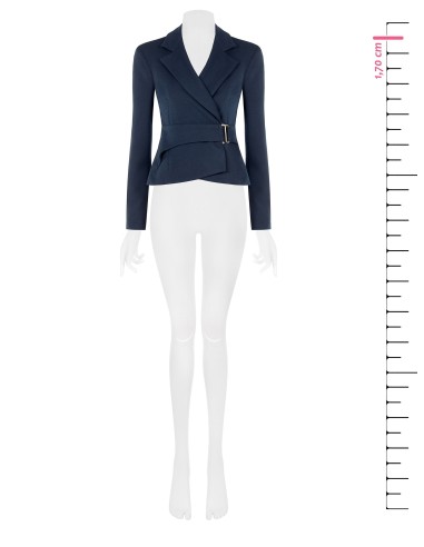 Veste blazer courte cintrée en polyviscose avec fermeture à crochet Rinascimento