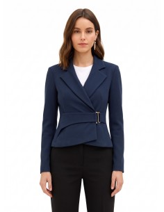 Veste blazer courte cintrée en polyviscose avec fermeture à crochet Rinascimento