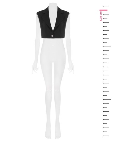 Gilet oversize court en crêpe scuba avec bords en tulle Rinascimento