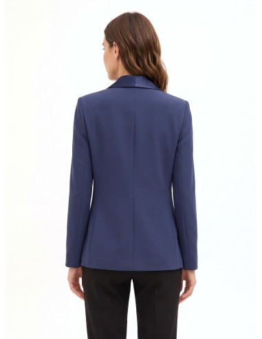 Veste blazer en tissu technique avec col châle en satin Rinascimento