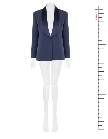Veste blazer en tissu technique avec col châle en satin Rinascimento