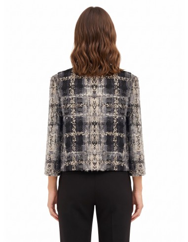 Veste courte en tweed bouclé avec lurex et épaulettes Rinascimento