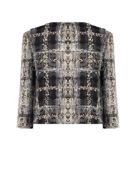 Veste courte en tweed bouclé avec lurex et épaulettes Rinascimento