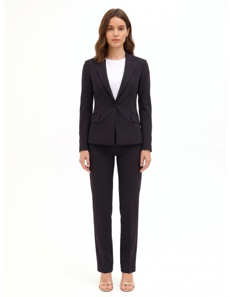 Veste blazer cintrée en Punto Milano avec bouton assorti Rinascimento