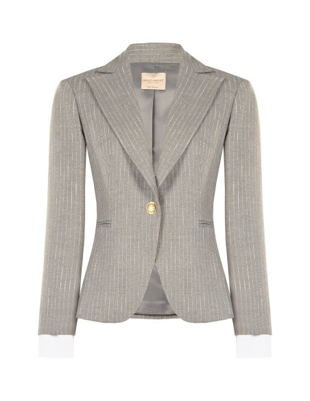 Veste blazer à rayures brodées avec poignet de chemisier Rinascimento