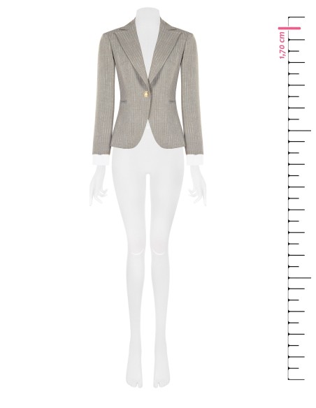 Veste blazer à rayures brodées avec poignet de chemisier Rinascimento