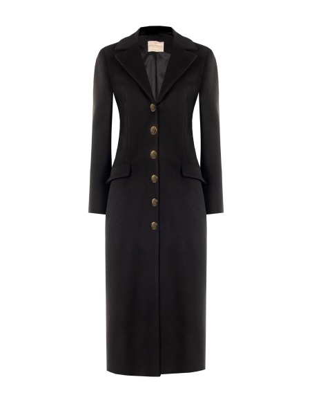 Manteau extra-long en drap avec col en fausse fourrure amovible Rinascimento