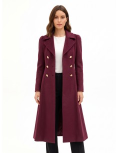 Manteau long évasé en drap Rinascimento