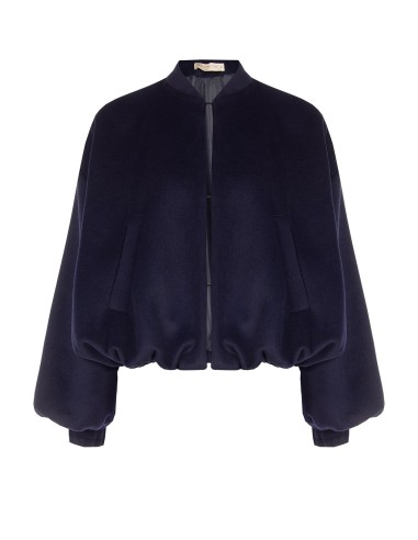 Manteau court bouffant en drap de laine avec col en fausse fourrure amovible Rinascimento