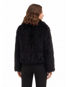 Manteau court en fausse fourrure avec fermeture à crochets et poches Rinascimento 2