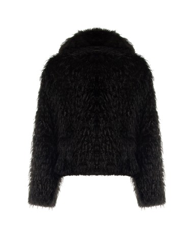 Manteau court en fausse fourrure avec fermeture à crochets et poches Rinascimento